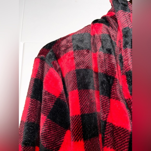 Let’s Get Cozy Mama‎ Bear Buffalo Plaid Robe Comfort Lounging Women Size S/ M - Picture 4 of 8